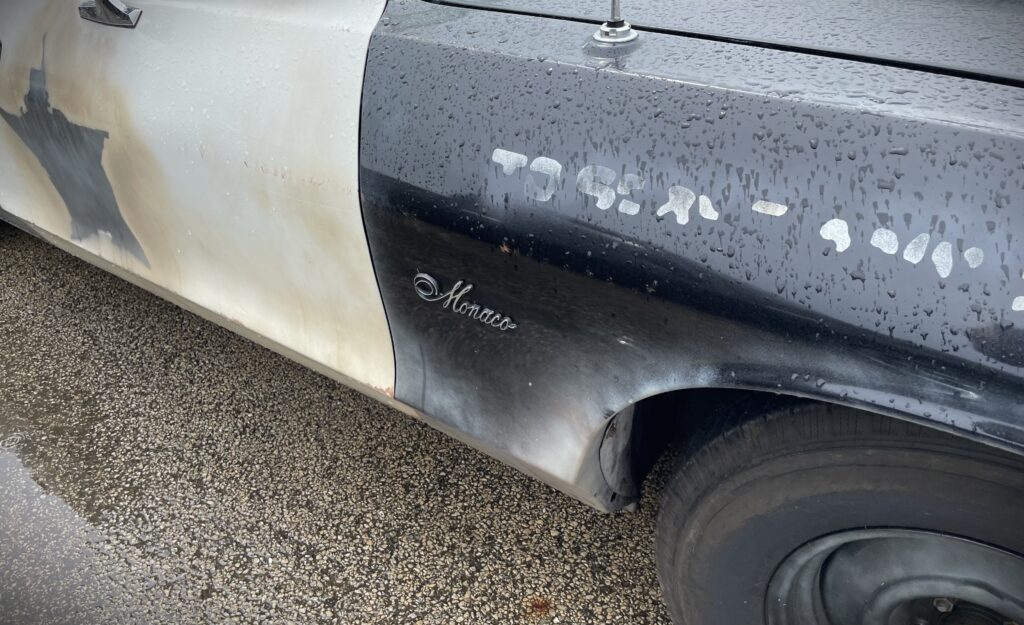 1974 Dodge Monaco Bluesmobile Replica, front fender