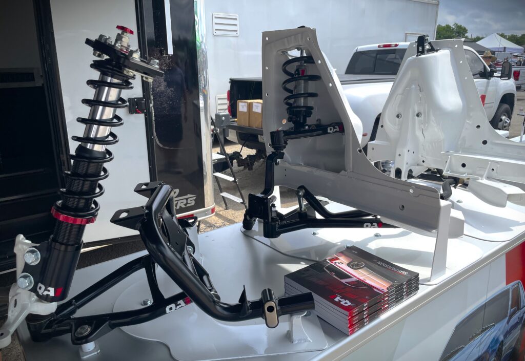 collection of suspension parts on a display table