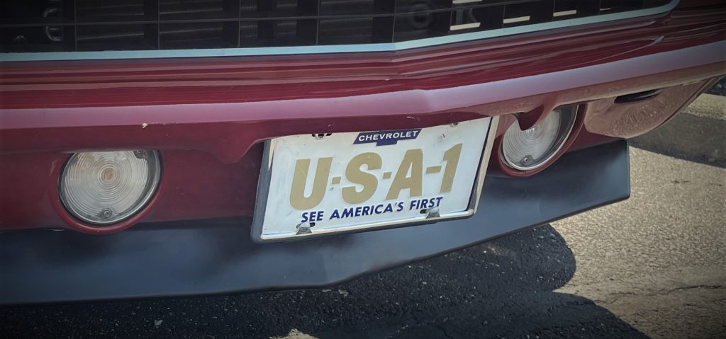 Chevy USA-1 See America First License Plate