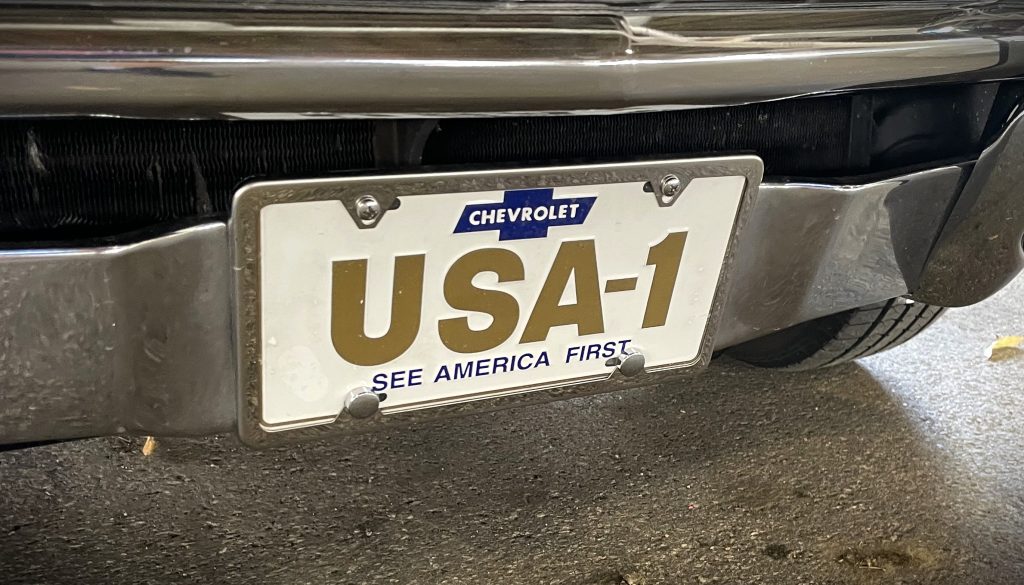Chevrolet USA-1 See America First License Plate